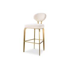 Dorrego barstol bouclé cream - Brun (W. 50 | D. 55 | H. 106 | SD. 44 | SH. 72.5 cm)