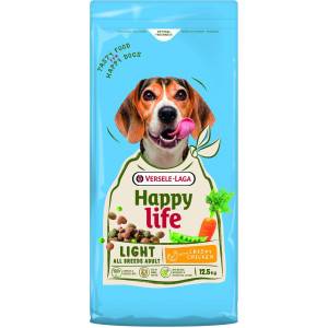 Happy Life Adult Light med kyckling hundfoder. Förpackning: 2 x 12,5 kg