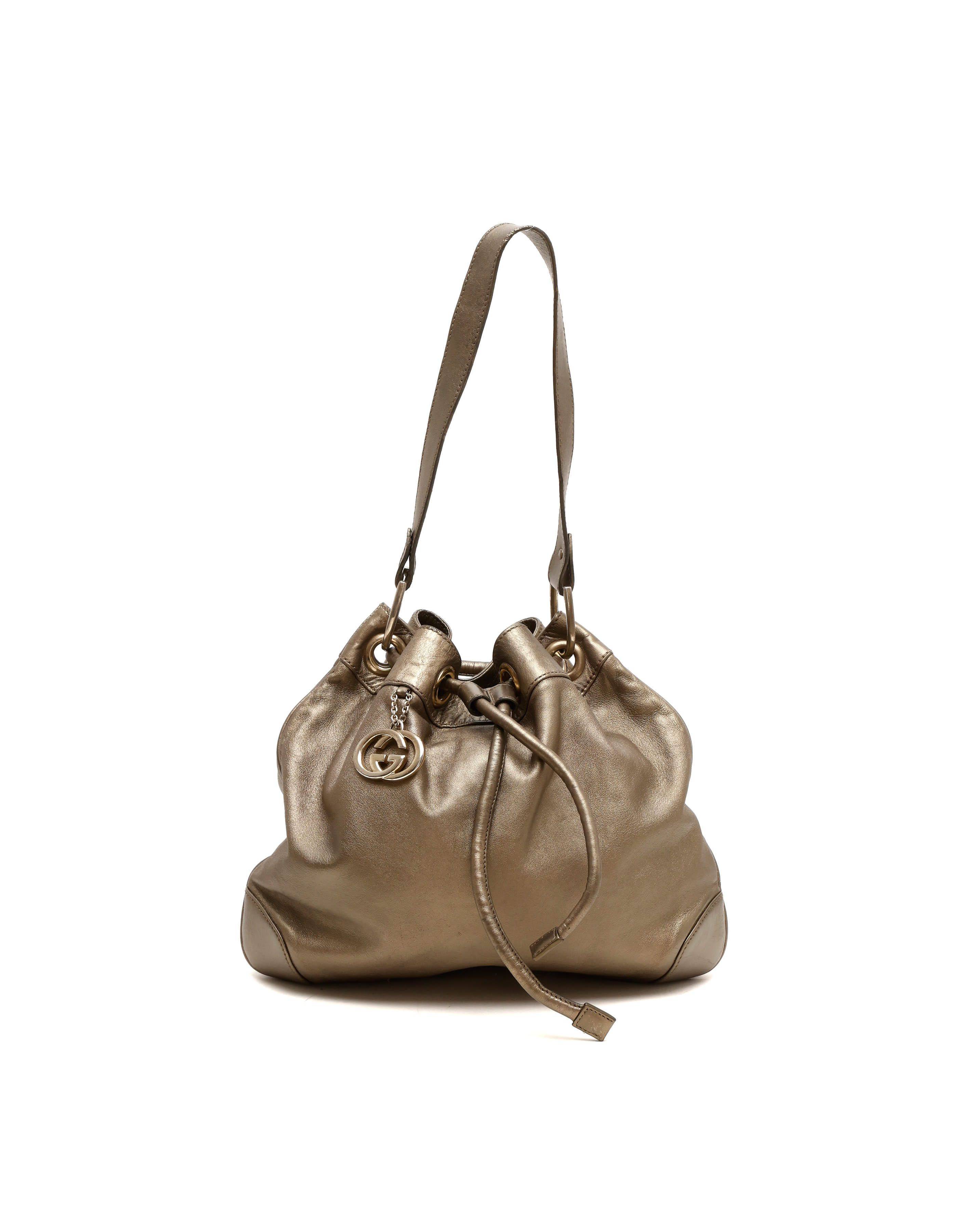 Gucci GG Drawstring Bucket Bag - Gold (One Size)