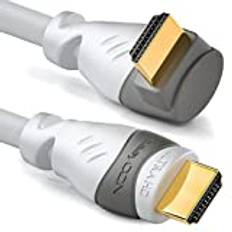 deleyCON 2m HDMI-Kabel Vinklad (90° Vinkel) - UHD 4K HDR 1080p 2160p EARC - för TV, Soundbar, Monitor, PC, Laptop, Projektor, PS5, Xbox - Vit