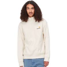 Carhartt WIP Mens Half-Zip American Script Sweatshirt - Natural