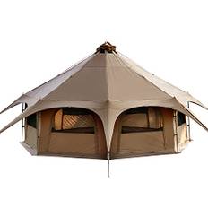 TOMOUNT Tipi Zelt Baumwolle 6-8 Personen Familienzelt Canvas Pyramiden Jurtenzelt Große Glamping Zelt für Camping, Hiking, Festival, Parties, Hochzeit, Musikfest