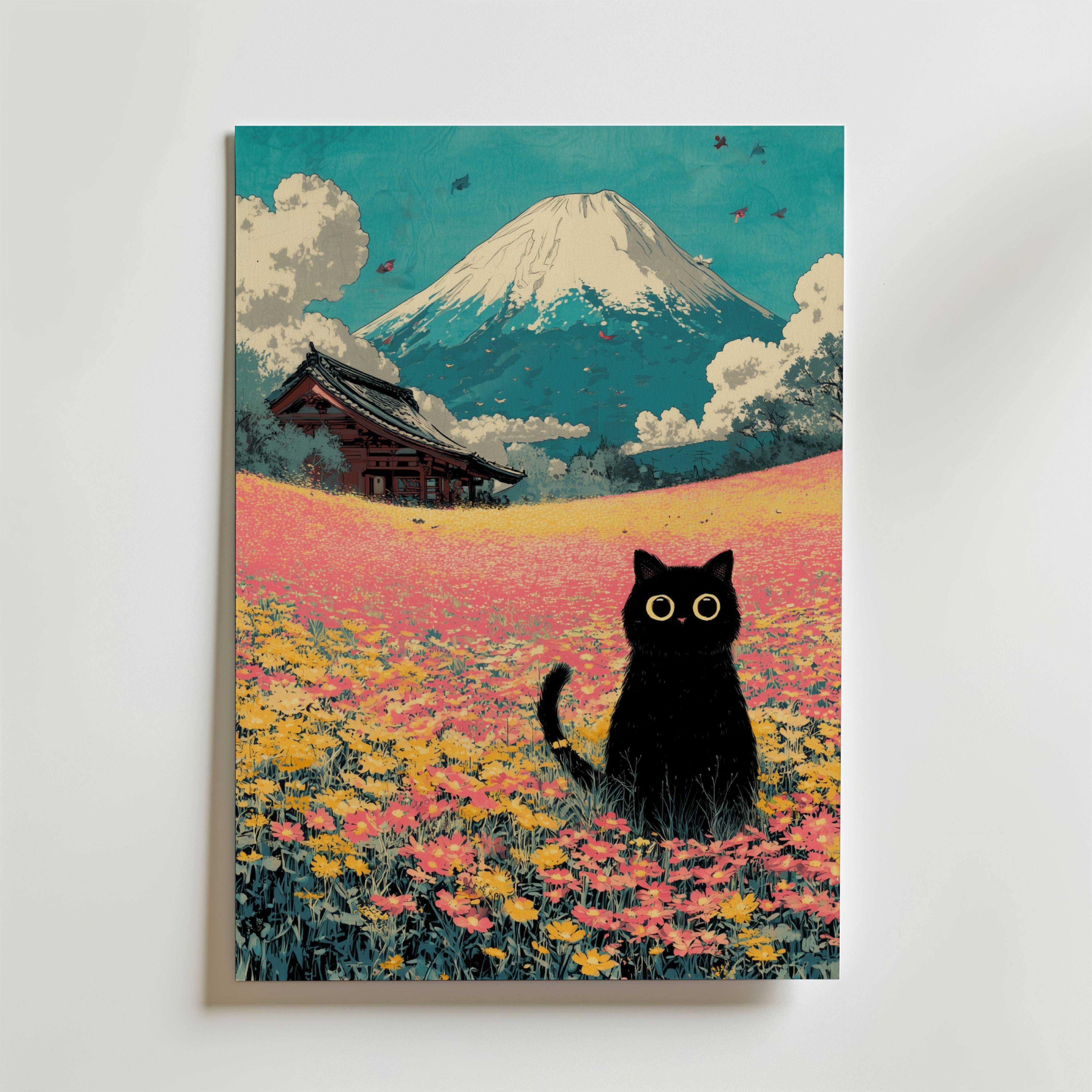 Whispering Fields Cat Poster - Fine Art Poster 13x18 cm Utan passepartout