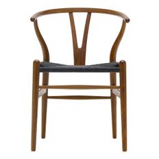 CH24 Y-Chair - Lacquered Walnut/Black