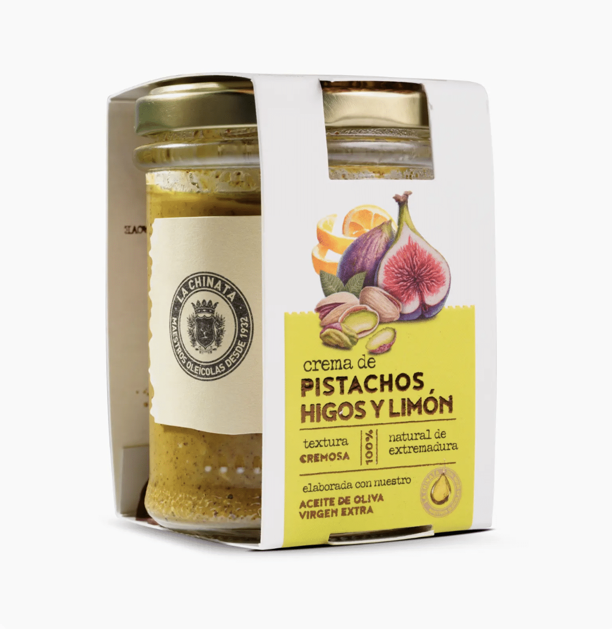 DATOVARE - Blød pistaciecreme m/ekstra jomfruolivenolie, figen og citron - 180 gr
