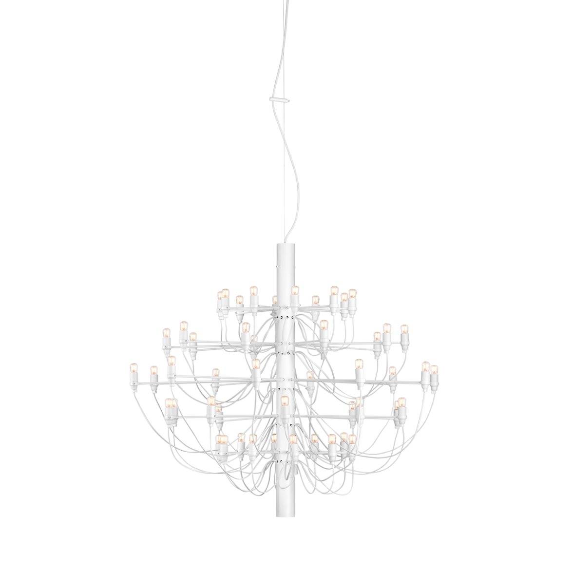 FLOS Sarfatti 2097/50 takkrona LED inkl. ljuskällor, Vit 100cm