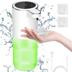 Cuteefun Automatisk skummande tvåldispenser, strömskärm, 400 ml beröringsfri handtvålsdispenser, USB-C uppladdningsbar, 4-nivåers justerbar skumvolym, väggmonterad, för badrum, kök, hotell