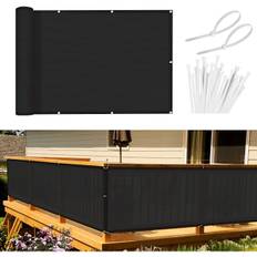 Balkon privatlivsskærm vind- og UV-beskyttelse, 90 x 300 cm, sort
