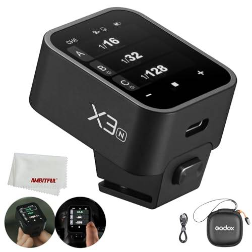 Godox X3N X3 N X3-N TTL trådlös flashutlösare, 2,4 GHz trådlöst system, HD-LED-skärm, inbyggt litiumbatteri kompatibel med Nikon-kameror