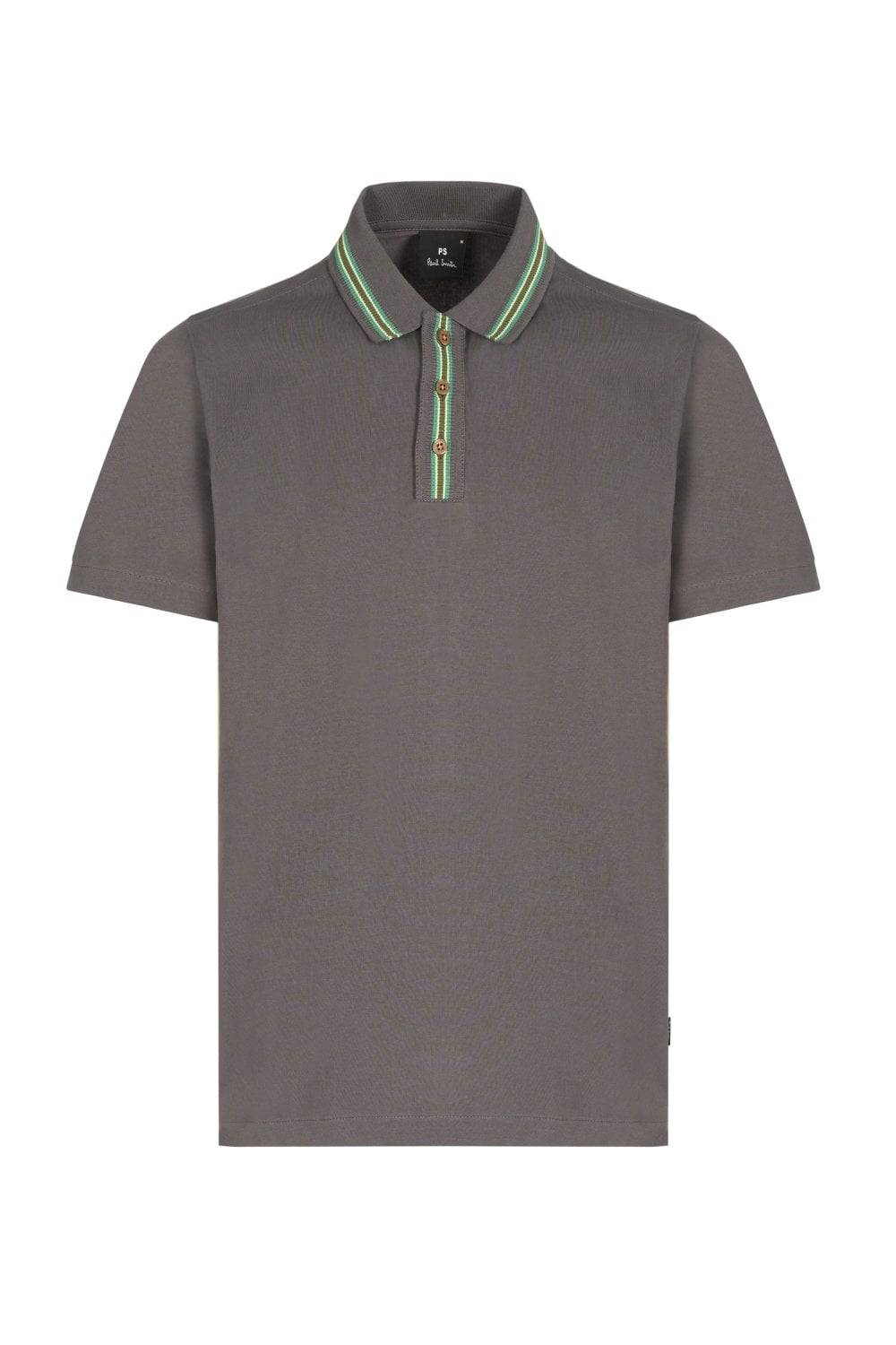 PAUL SMITH PS REGULAR FIT ZIP POLO Size: M, colour: BLACK