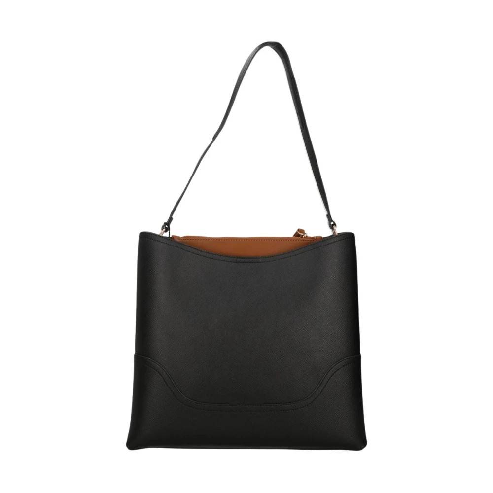 Twinset Saffiano-Effekt Skuldertaske - Tasker - Dame - Sort - ONE SIZE - Uld