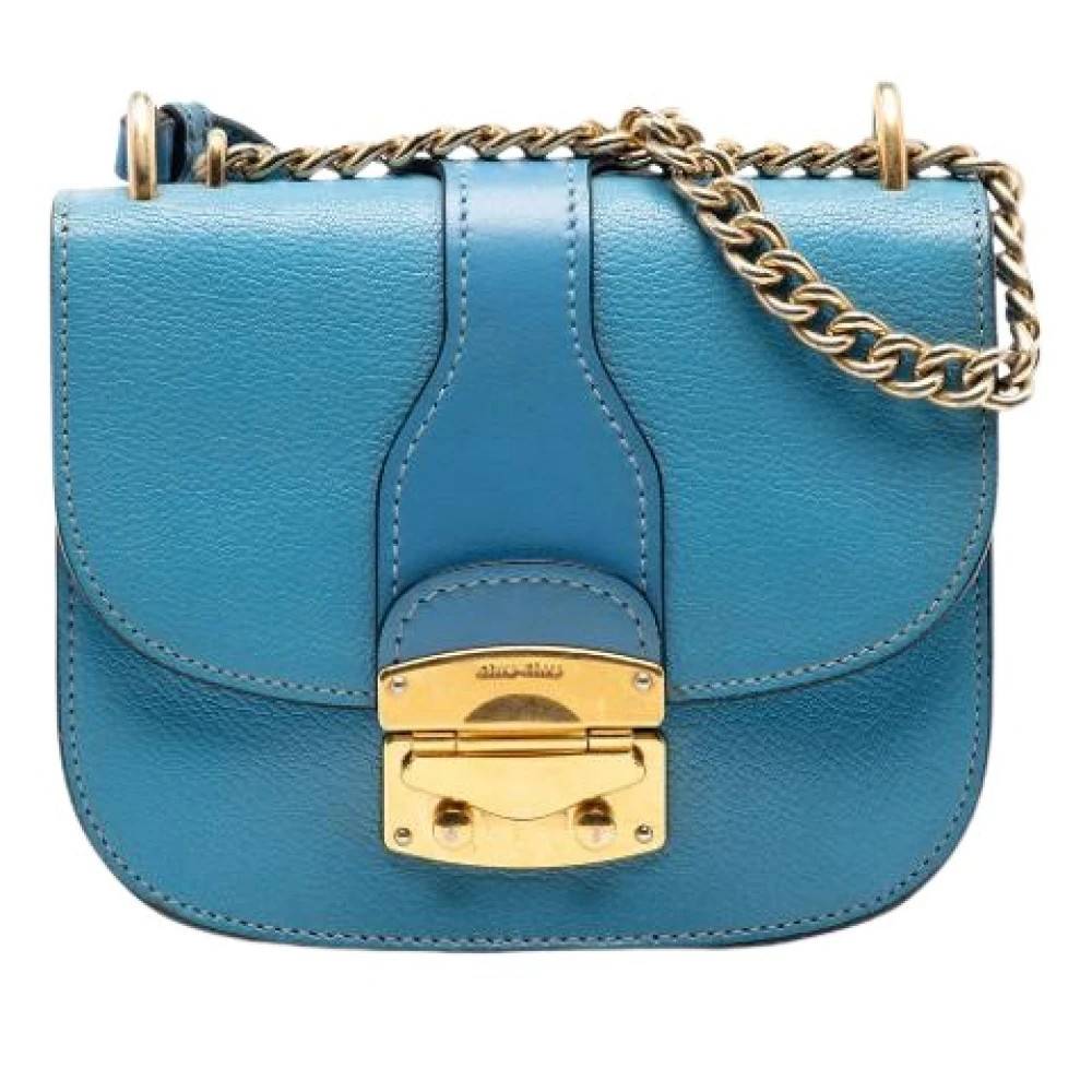 Miu Miu Pre-owned Pre-owned Crossbody Taske - Vintage - Dame - Blå - ONE SIZE - Uld