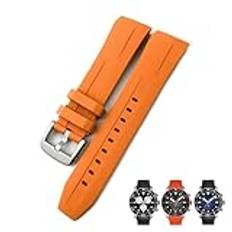 Gummi klockarmband 21 mm 22 mm Passar för Tissot T120417 T120407 SEASTAR Sport Dykarmband Svart Orange