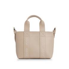 Mini tote bag i imiteret læder med broderet logo