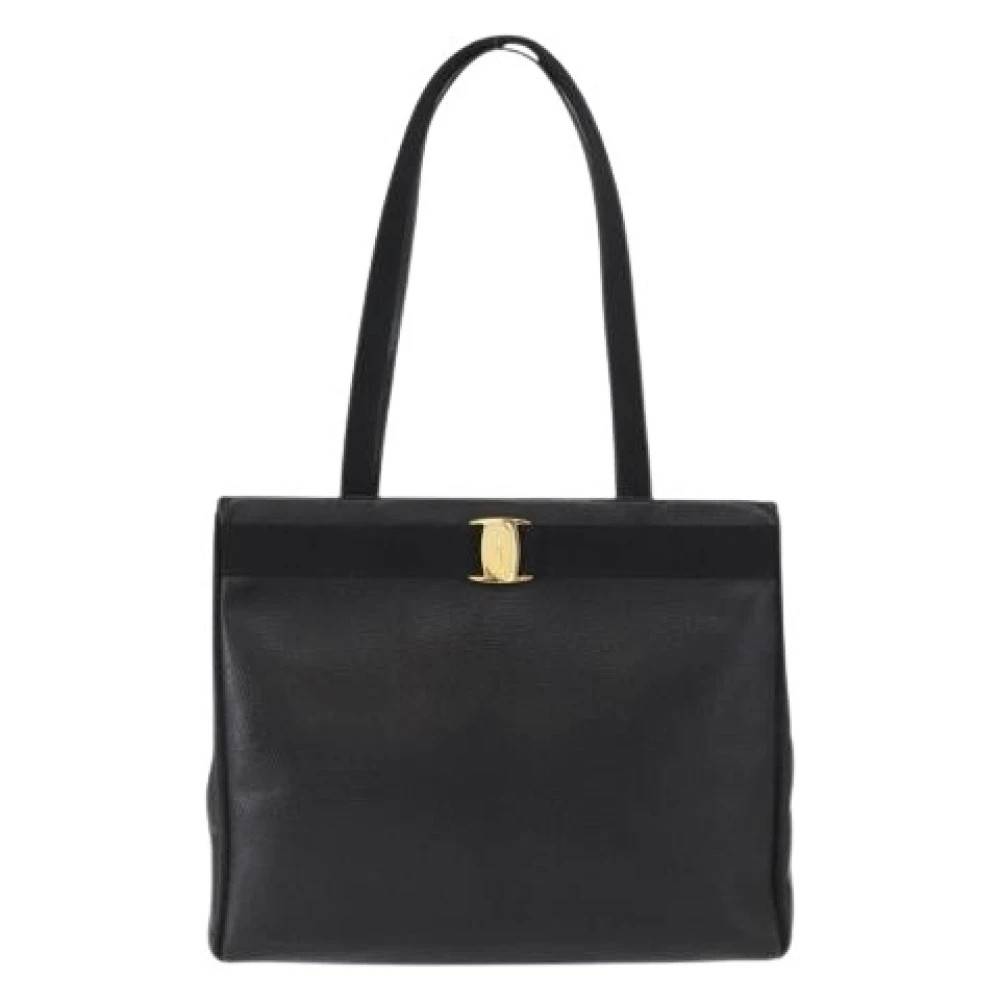 Salvatore Ferragamo Pre-owned Pre-owned Vala Tote - Vintage - Dame - Sort - ONE SIZE - Læder
