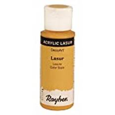 Rayher 35023159 lasyr, flaska 59 ml, träglasyr, färg för trä, transparent, icke täckande vattenbaserad akrylfärg, förädlar obehandlat trä och andra absorberande underlag, ljusgul
