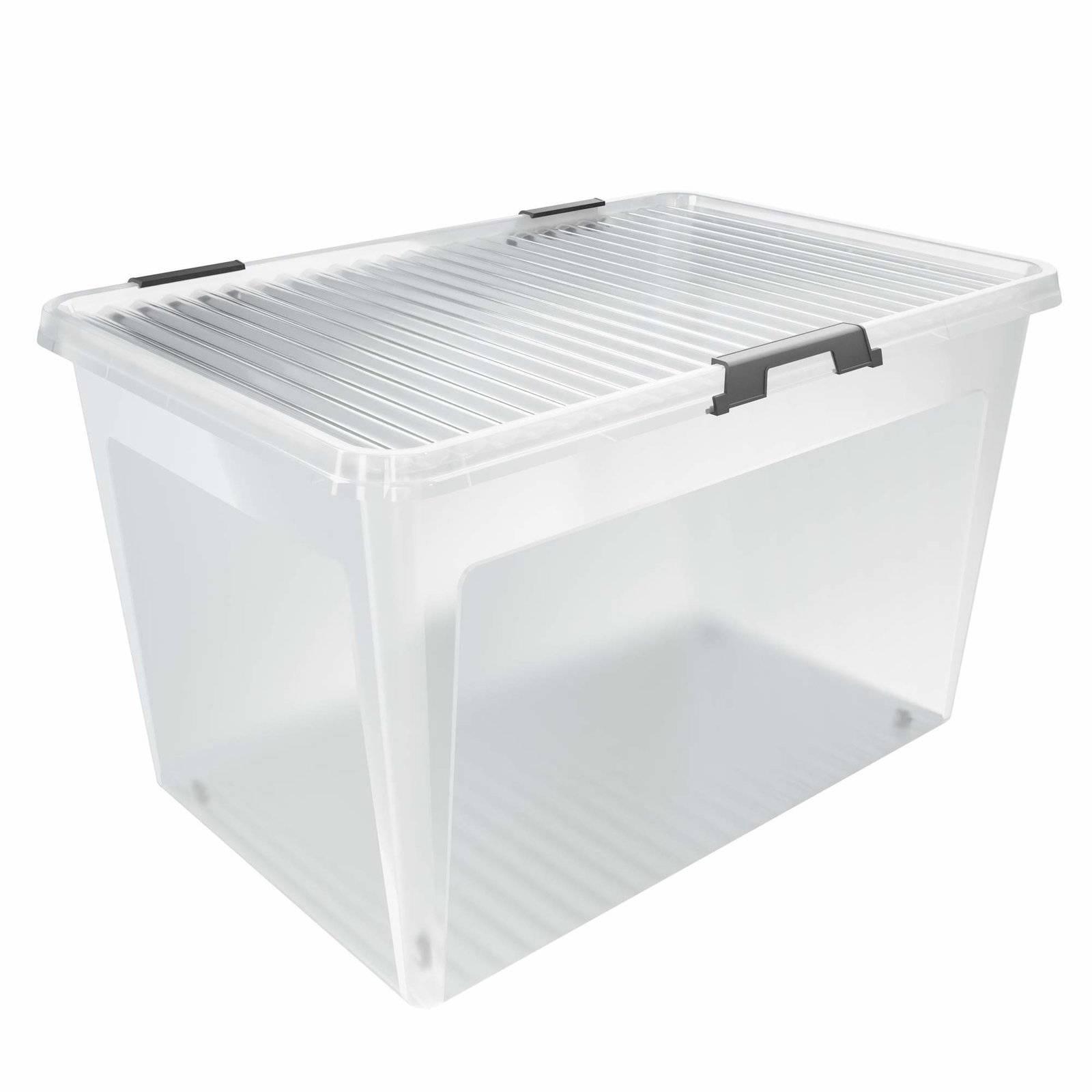 Förvaringslåda med lock – transparent, 60 l, 60 x 40 x 35 cm