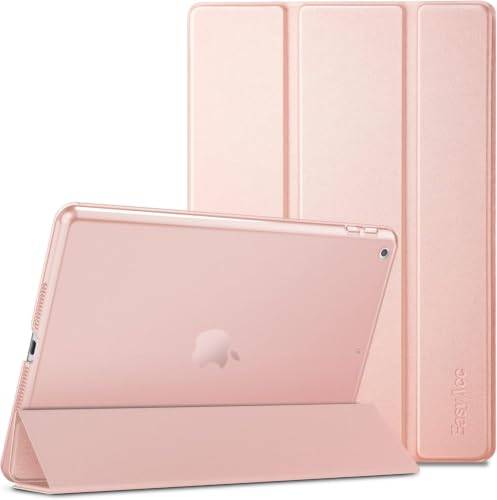 Easyacc Fodral Kompatibelt Ipad 10,2 Tum 9:E/8:E/7:E Generationen, Modell 2021 2020 2019 - Ultratunt Skyddsfodral Med Genomskinligt Bakstycke Med Automatisk SöMnväCkningsfunktion, Rosa