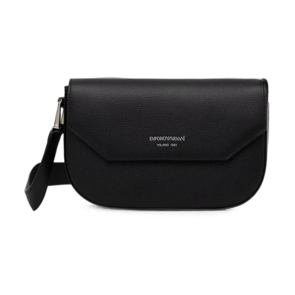 Emporio Armani Læder crossbody taske - Tasker - Dame - Sort - ONE SIZE - Læder