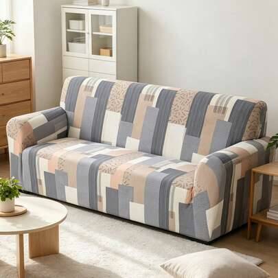 1 st grått elastiskt sofföverdrag med full täckning, stretchfit-design, passar de flesta soffor, mjukt och bekvämt, slitstarkt och långvarigt, hudvänl (Singel Set,2 Sits,3 Sits,4 Sits)