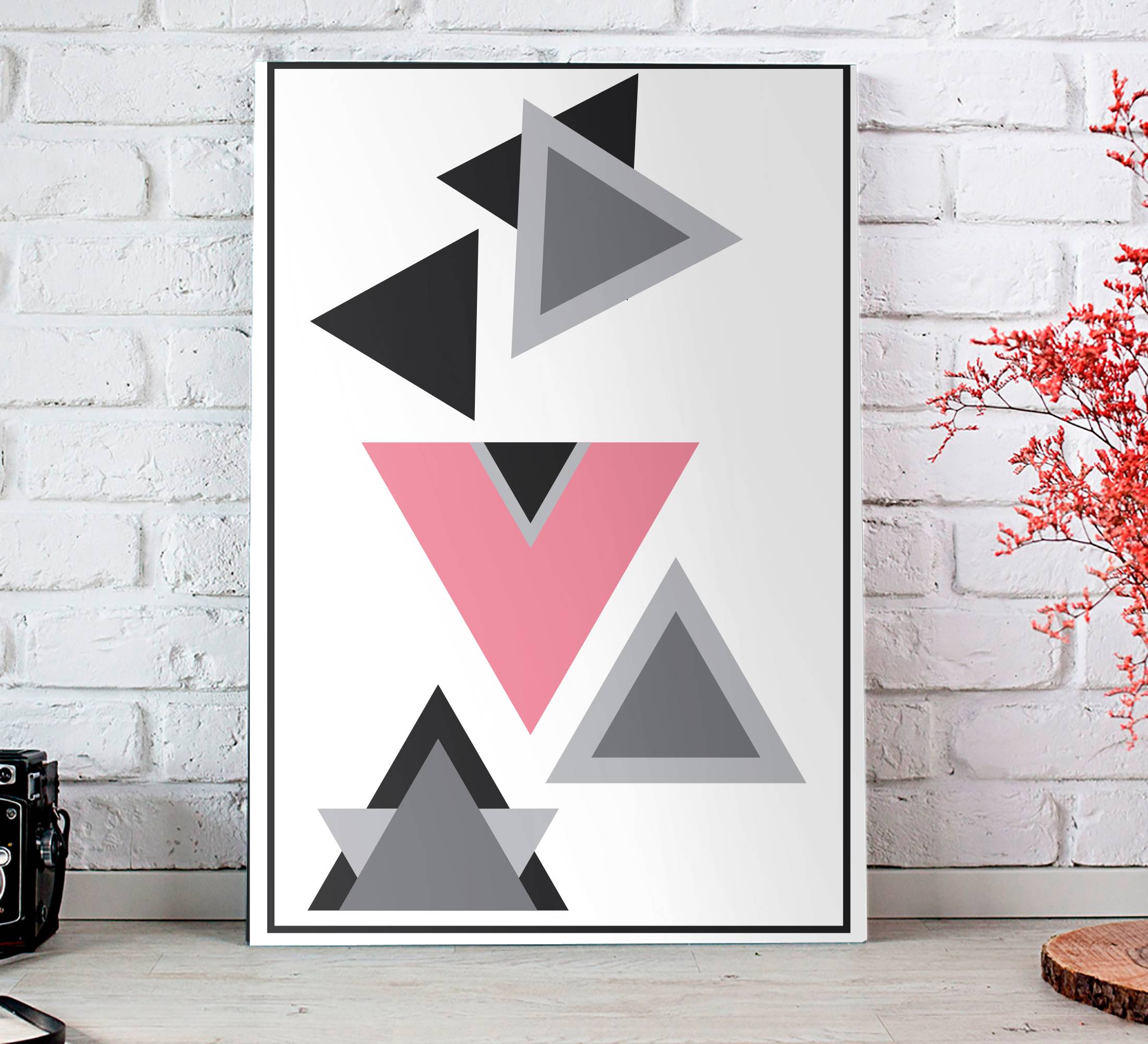 Trianglar abstrakt konst geometrisk väggduk