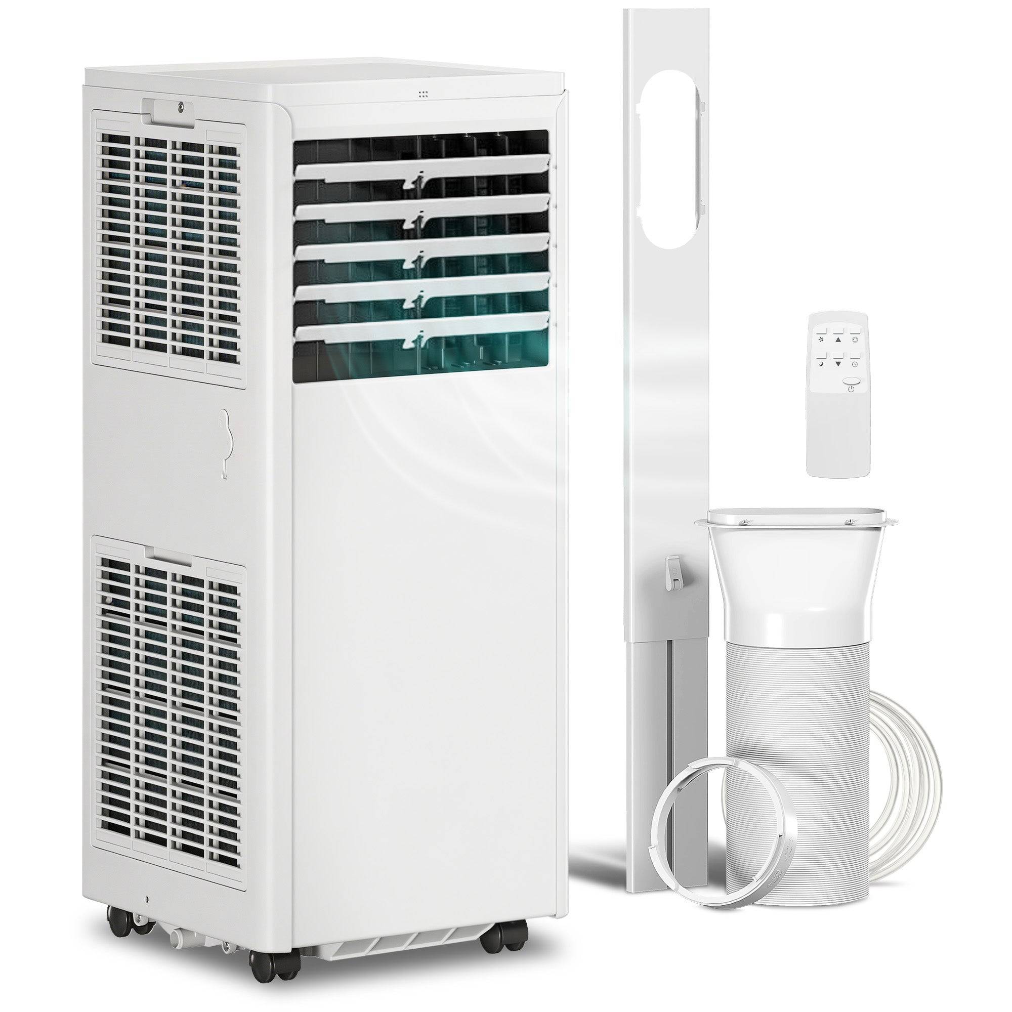 Bærbart klimaanlæg 7000 BTU, 4-i-1 klimaanlæg med køling, affugter, ventilator, dvaletilstand