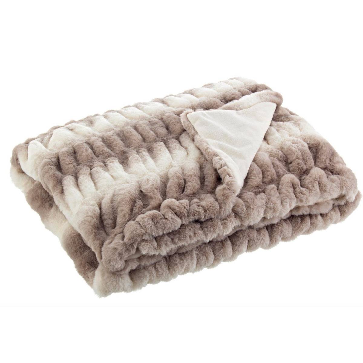 Soft Fur Shirring plaid - 120x150 - two tone.