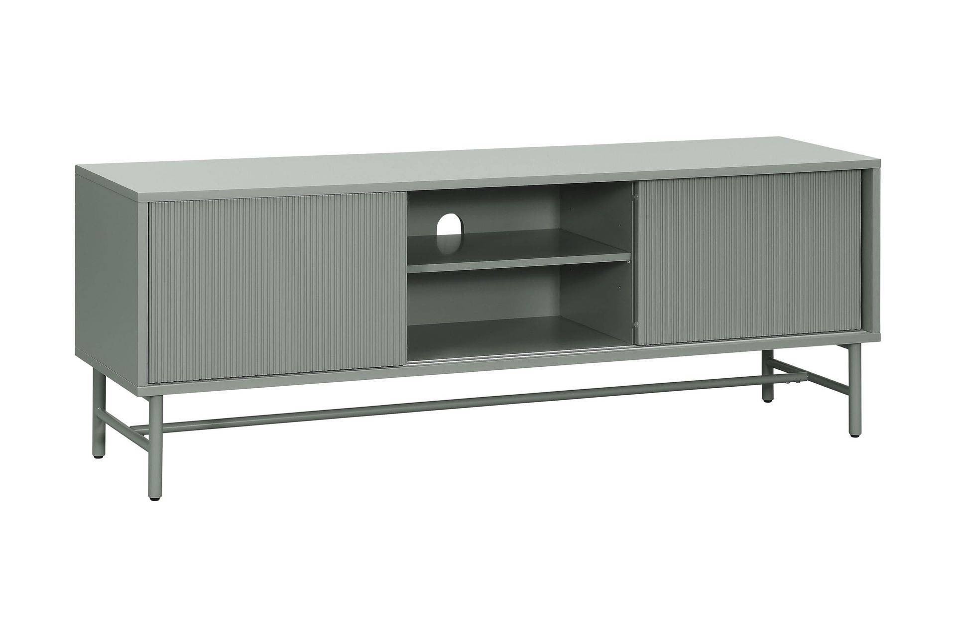 Matterhorn Smal tv-bänk med förvaring 40 cm djup 157 bred 58 hög - Grön TV bänk & mediabänk Andrarum