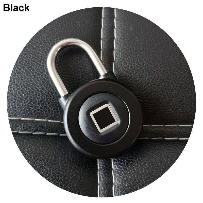 Smart bluetooth-hänglås fingeravtryck och telefonapp låser upp vattentätt ip66 säkerhetsdörrlås för bagage / skåp / låda / cykel m3 - Svart