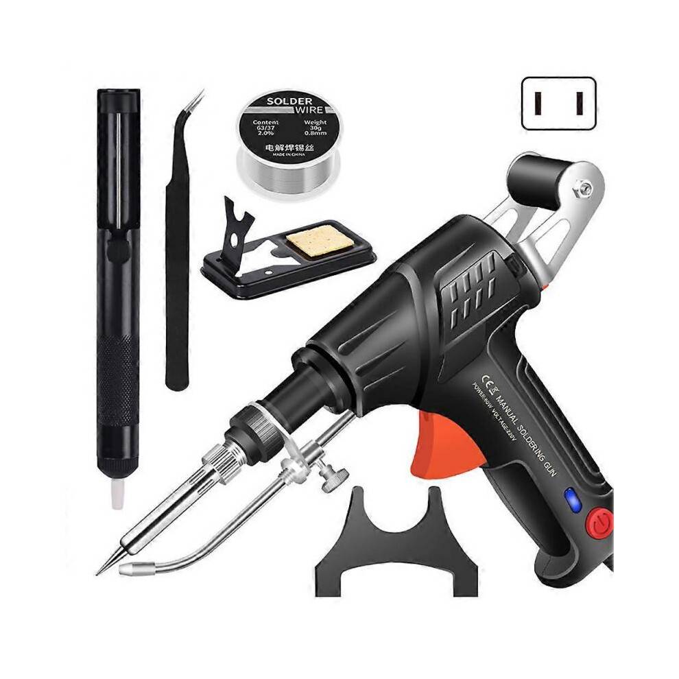 (US plug, Black) Internally Heated Industrial Laser Welding Tools, Multi-Function Soldering Iron Soldering Gun Set, Automatic Corded Solder Iron