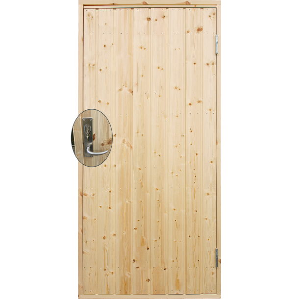 Udhusdør std. panel inkl. karm/montagesæt - HU - 88,6×197,8 cm