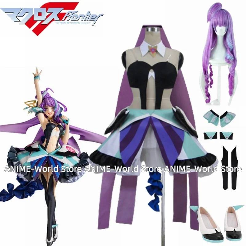 Macross Delta Mikumo Guynemer Cosplay Costume Dress Halloween Carnival outfit Shoes Wig
