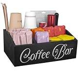 Guolich kaffeorganiserare teförvaring, förvaring av kaffetillbehör, kaffestation och tepåsar förvaringslåda, kaffekuddar förvaring-kaffebar för mjölk, servetter, kapslar, sockerpinnar