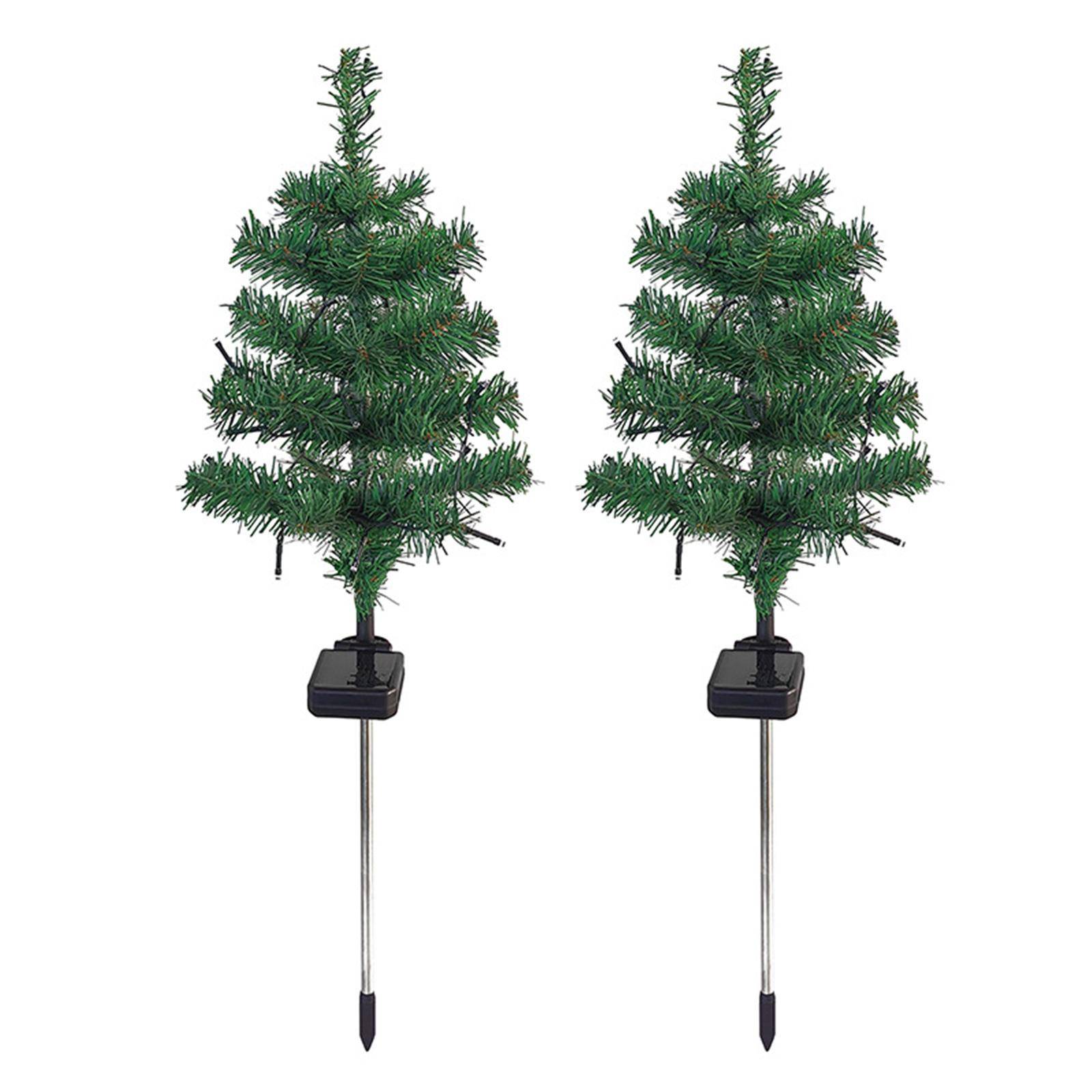 Soldrivna julgransljus Julstämning Ljus LED Färgglada Ljus för Trädgård Gård 2 PCS