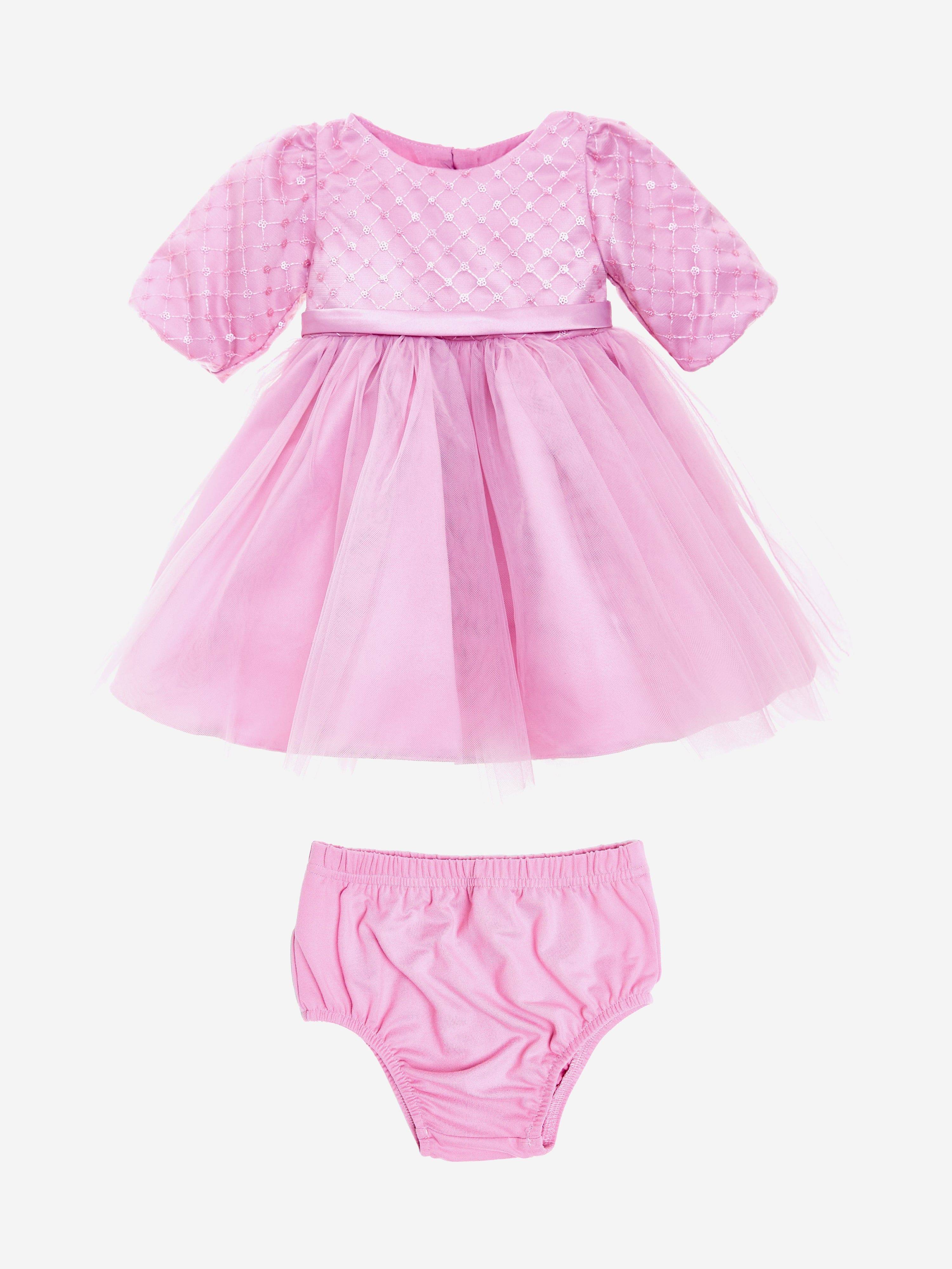 iAMe Baby Girls Royal Rose Dress in Pink - Pink / 24 Mths (24 Mths)
