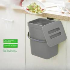 TEMU 1pc Compost Bin With Handle And Lid – 101.44oz Capacity, Durable Plastic Food Waste Disposal, Hanging Countertop Trash Can For Standard Large Capacity Just Home Use, Compost Bin Kitchen