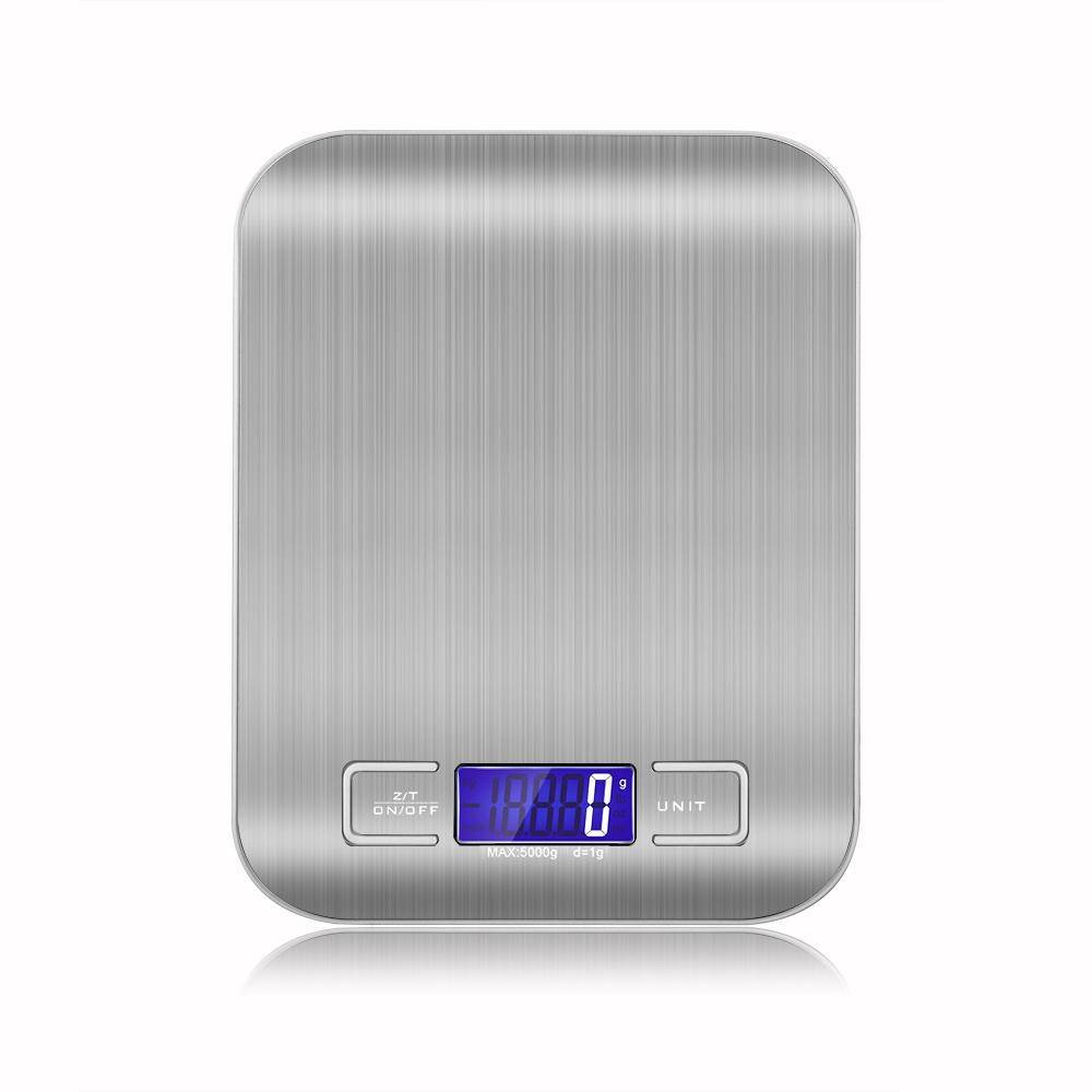 Digital Köksvåg LED-Display 5kg/1g Panel i Rostfritt Stål Elektronisk Våg Hem Smycken Mat Snacks Vägning Bakverktyg 10kg max.
