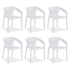 Lot de 6 chaises jardin en blanc