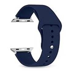 HAJMGUMC Silikonrem Passar Fit For Apple Watch-band 44mm 40mm 45mm 41mm 38mm 42mm bältesarmband iWatch series se 9 8 7 6 5 3 ultra 2 band 49mm(Midnight blue,38 40 41 mm)