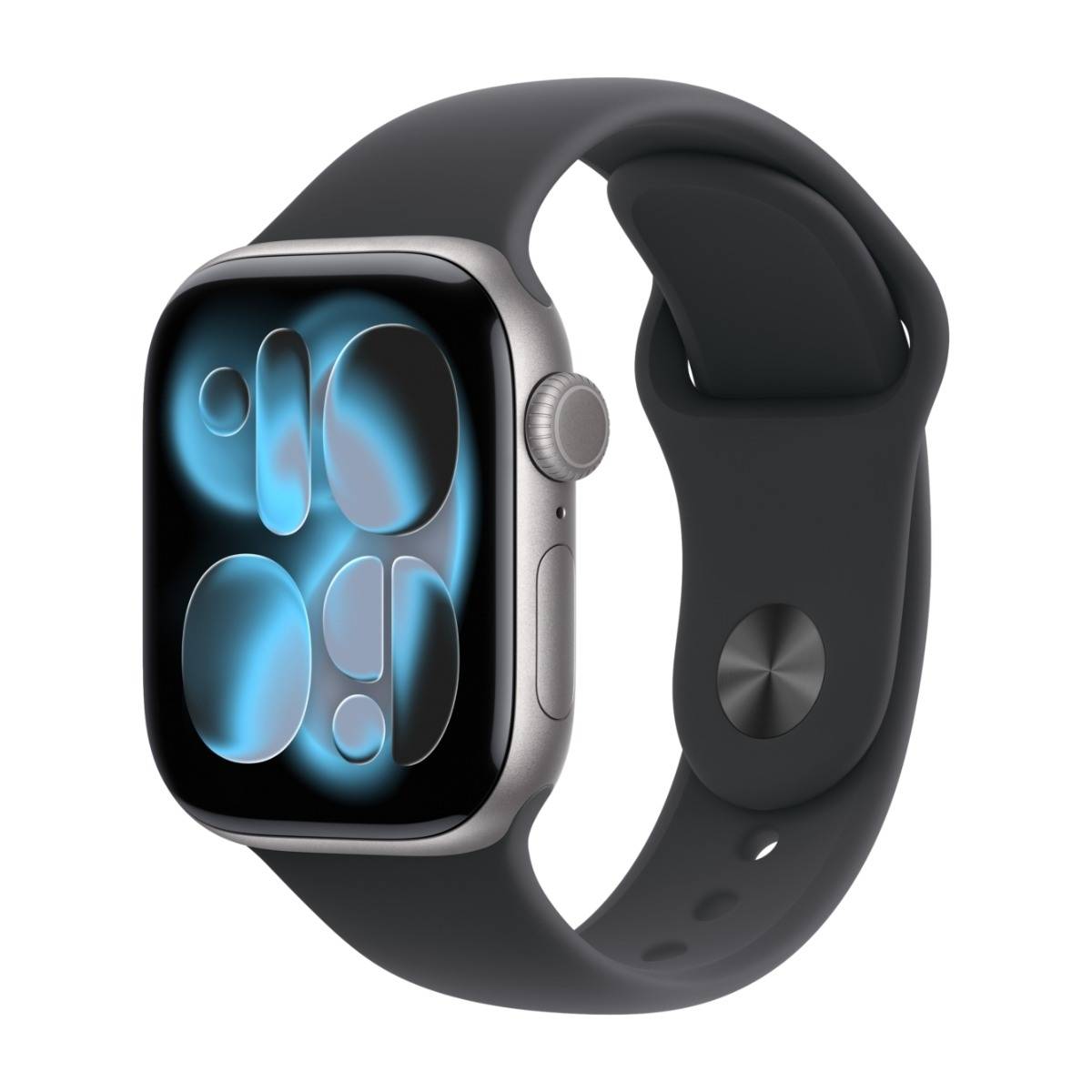 Apple Watch Series 11 GPS + Cell 42 mm rymdgrå aluminum, svart sportband - S/M