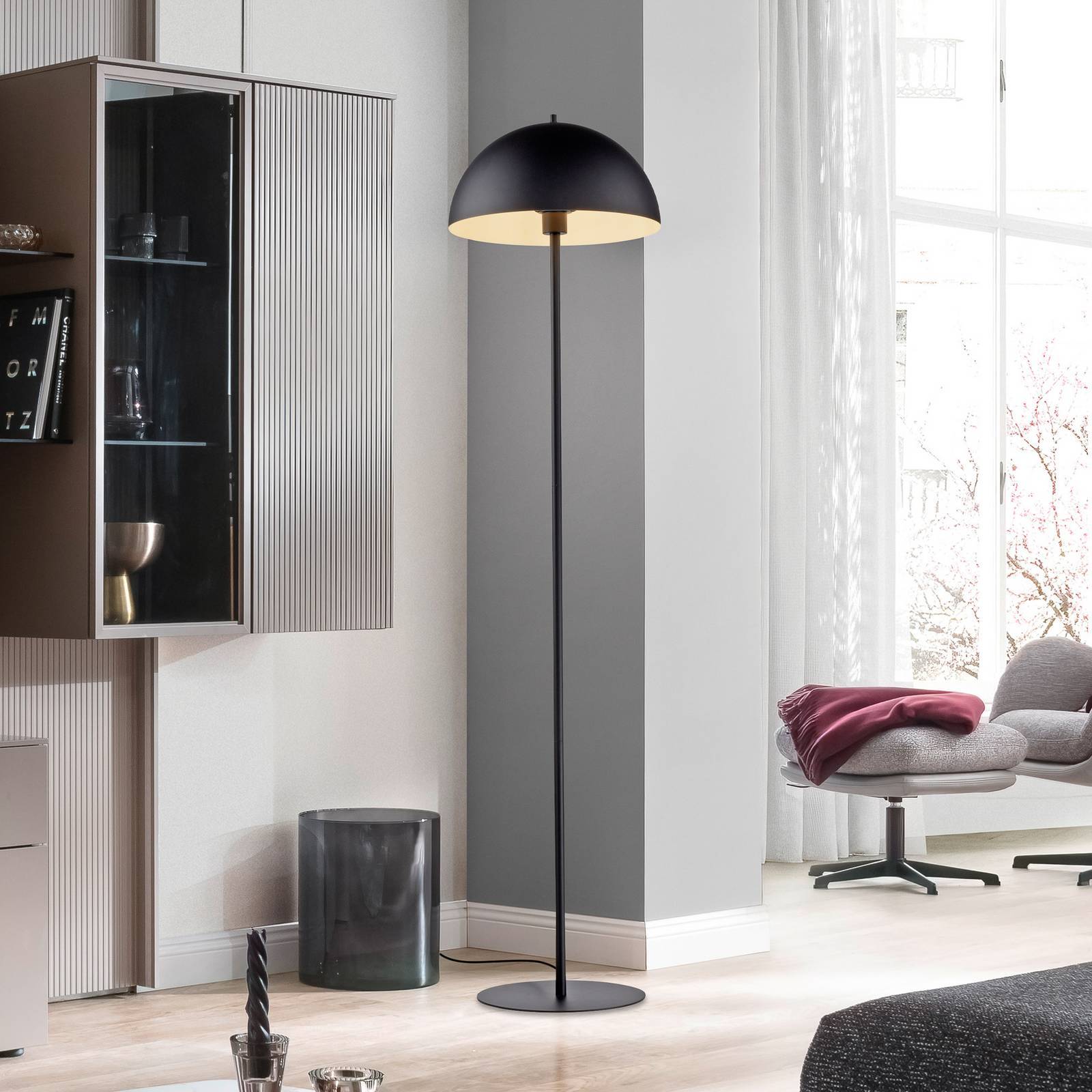 Schöner Wohnen Golvlampa Ali, Svart, Vardagsrum / matsal, Metall, Skandinavisk, Golvlampa