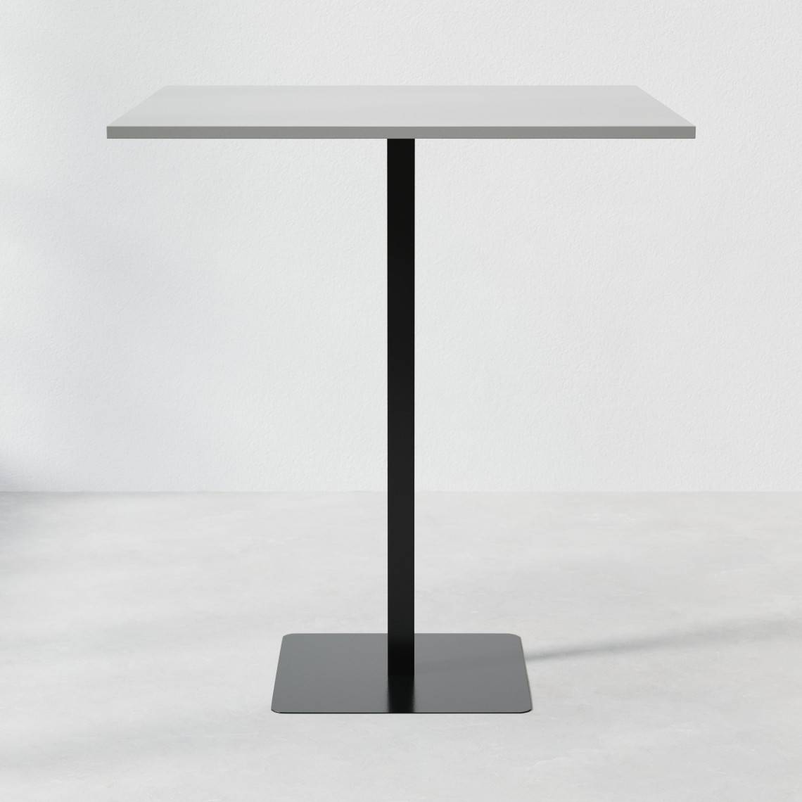 Ståbord Kvadrat, Størrelse 100 x 100 cm, Bordplade Mørkegrå, Stativ Sort.