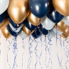 Ballongkit blå/guld Takdekoration