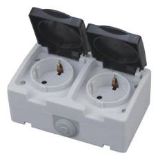 VÄGGUTTAG DUBBELT IP54 INNE/UT ATOM-2