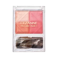 Cezanne Mixed Color Cheek N02 Pure Coral Powder Cheek Moist 4 Color Gradation with Brush Gram 7.1g (x 1)