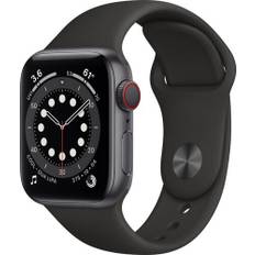 Apple Watch Series 6 Aluminium 40 mm (2020) | GPS + Cellular | rymdgrå | Sportband svart