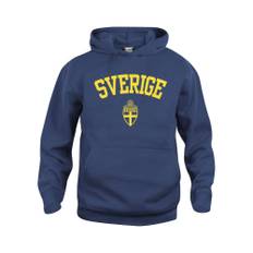 Sverige Hoodie | Barn - Marinblå - 150/160cl
