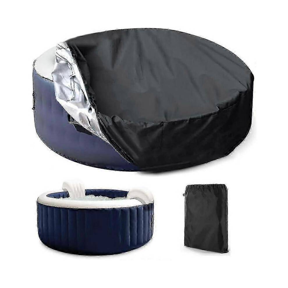 (225*95cm) Waterproof Round Hot Tub Cover for Outdoor Spa,Durable Polyester Cover for Bubble Massage Spa,Portable and Weather-Resistant