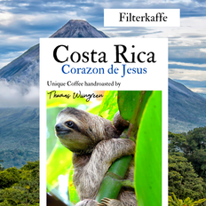 Costa Rica Corazon de Jesus El Salitre Catuai Natural, friskristet kaffe, hele bønner 500 gr
