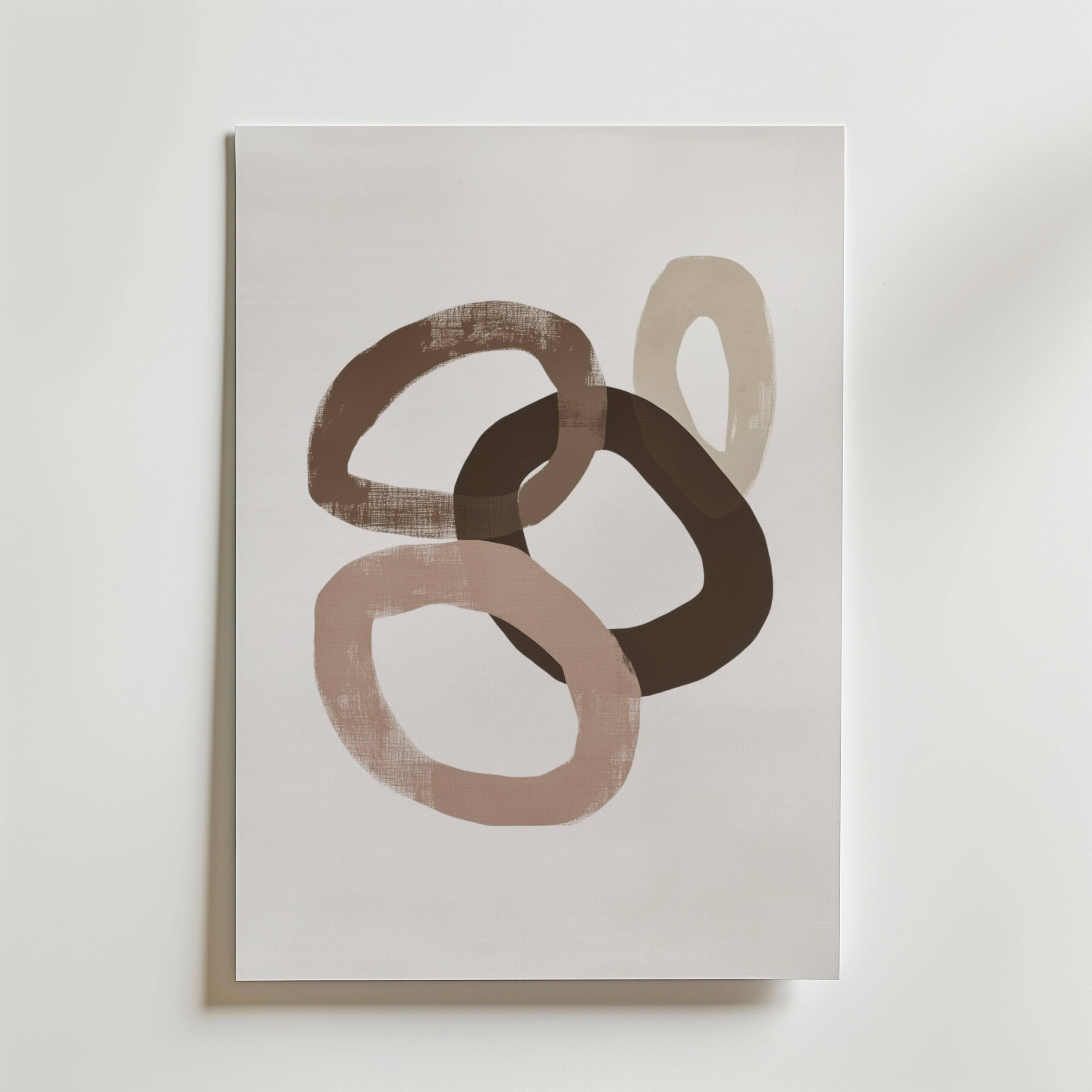 Muted Circles Poster - Fine Art Poster 21x30 cm